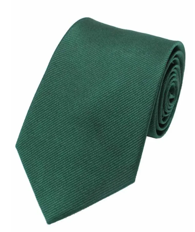 L.A. Smith Plain Silk Tie Green S5007/8 